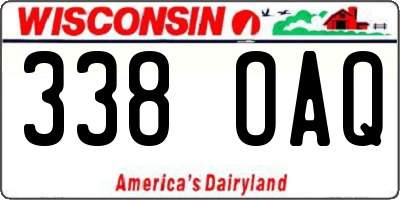 WI license plate 338OAQ