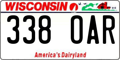 WI license plate 338OAR