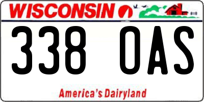 WI license plate 338OAS
