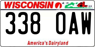 WI license plate 338OAW