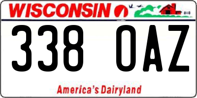 WI license plate 338OAZ