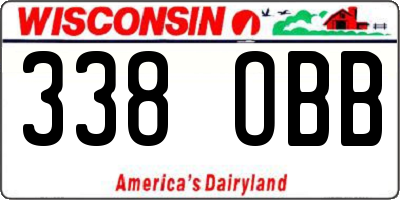 WI license plate 338OBB