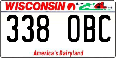 WI license plate 338OBC