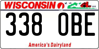 WI license plate 338OBE