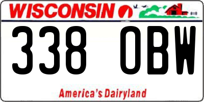 WI license plate 338OBW