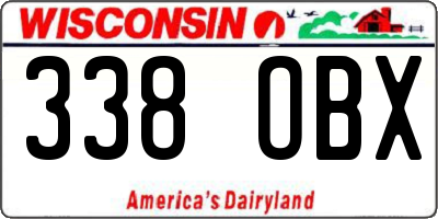 WI license plate 338OBX