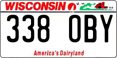 WI license plate 338OBY