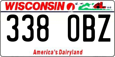 WI license plate 338OBZ