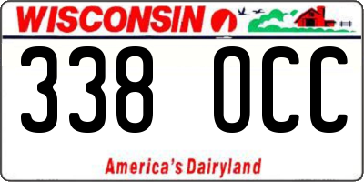 WI license plate 338OCC