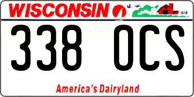 WI license plate 338OCS