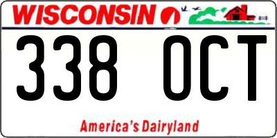 WI license plate 338OCT