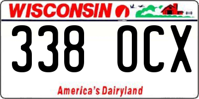 WI license plate 338OCX