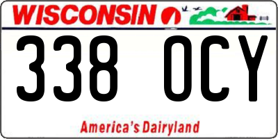 WI license plate 338OCY