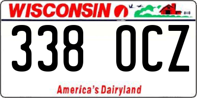 WI license plate 338OCZ