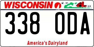 WI license plate 338ODA