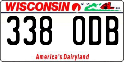 WI license plate 338ODB