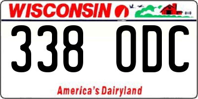 WI license plate 338ODC