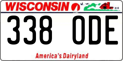 WI license plate 338ODE