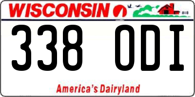 WI license plate 338ODI