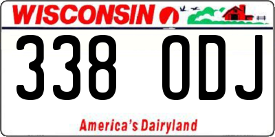 WI license plate 338ODJ