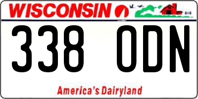 WI license plate 338ODN