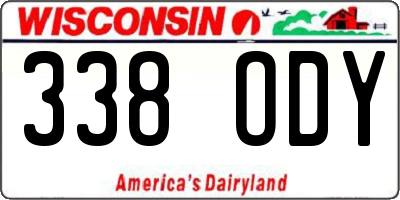WI license plate 338ODY