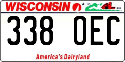 WI license plate 338OEC
