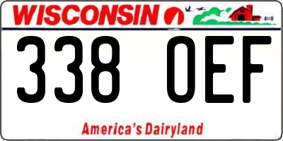 WI license plate 338OEF