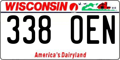 WI license plate 338OEN