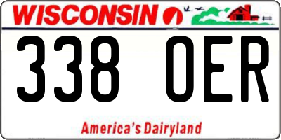WI license plate 338OER
