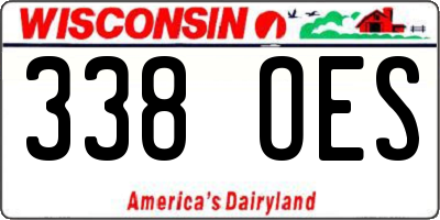 WI license plate 338OES