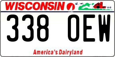 WI license plate 338OEW