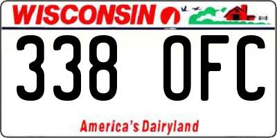 WI license plate 338OFC