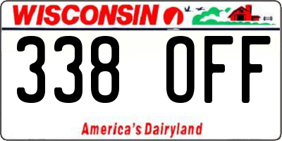 WI license plate 338OFF