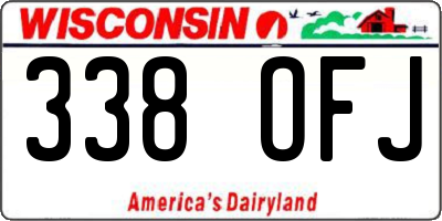 WI license plate 338OFJ