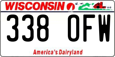 WI license plate 338OFW