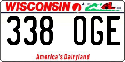 WI license plate 338OGE
