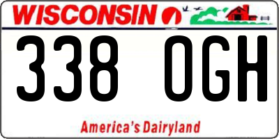 WI license plate 338OGH