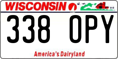 WI license plate 338OPY