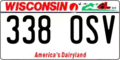 WI license plate 338OSV