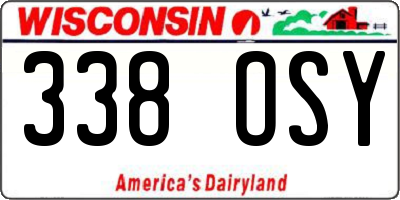 WI license plate 338OSY