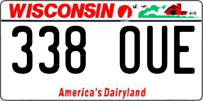 WI license plate 338OUE