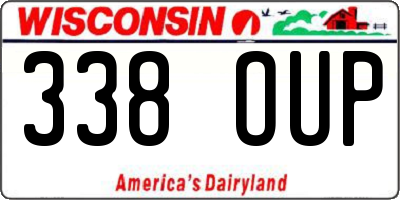 WI license plate 338OUP