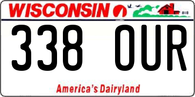 WI license plate 338OUR