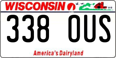 WI license plate 338OUS