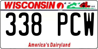 WI license plate 338PCW