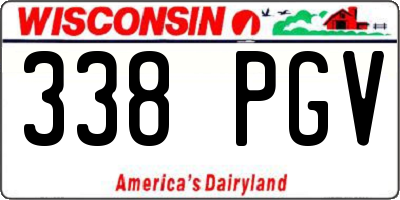 WI license plate 338PGV
