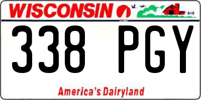 WI license plate 338PGY