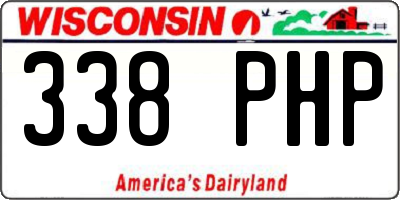 WI license plate 338PHP