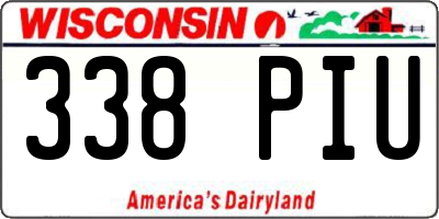 WI license plate 338PIU